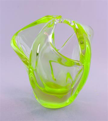 Košík z uranového skla soubor ATLAS Fr. ZEMEK - Škrdlovice