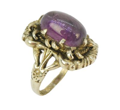 Stříbrný prsten s ametystem