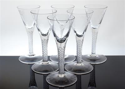 Ryté skleničky zatavená spirála Rudolf SCHWEDLER Harrachov