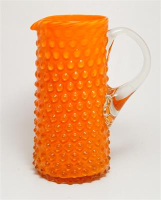 Starý džbánek z hutního Tango skla s Hobnail dekorem