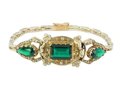 Zlatý náramek s turmalíny a diamanty