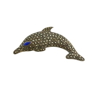 Stříbrná brož delfín