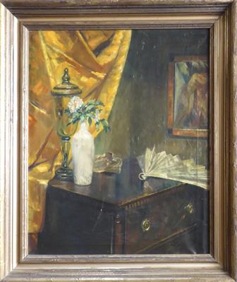 Georg Rassau - Zátiší s vějířem a pohárem