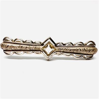 Stříbrná brož s citrínem