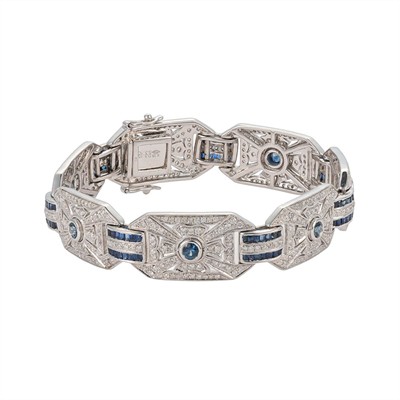 Luxusní diamantový náramek 3,15 ct s přírodními safíry