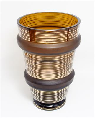 Art Deco váza - zlacené sklo Topas, sklárna bratři PODBIRŮ