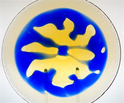 Velký talíř z hutního skla Ladislav OLIVA - ÚUŘ Škrdlovice