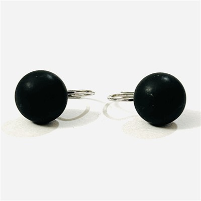 Stříbrné starožitné náušnice s gagáty