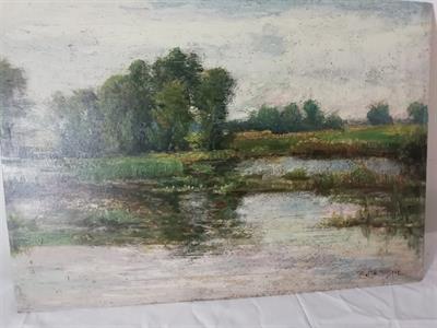 Obraz krajina olej na kartónu Nemastil