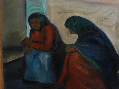 JAN RAMBOUSEK -STARÉ ŽENY, olej