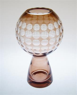 Váza v odstínu Topas s broušeným dekorem čoček Marita VOIGT