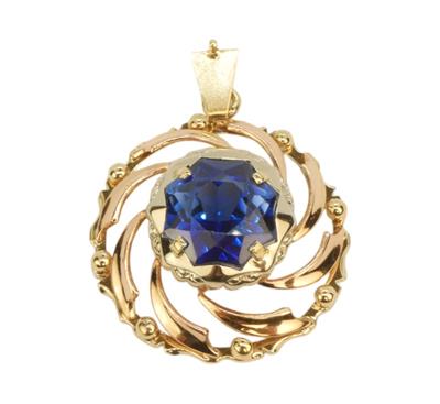 Zlatý závěs se safírem
