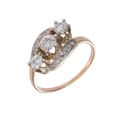 Zlatý starožitný prsten (0,86 ct, vzácně bílý )