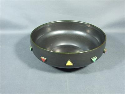 Mísa z barevnými trojůhelníky, Keramo Kostelec, 30cm