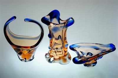 Souprava z hutního skla kolekce NIAGARA Fr. ZEMEK Mstišov