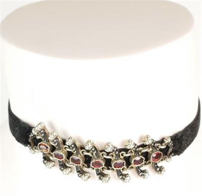 Empírový starožitný stříbnrý náhrdelník s mouřeníny