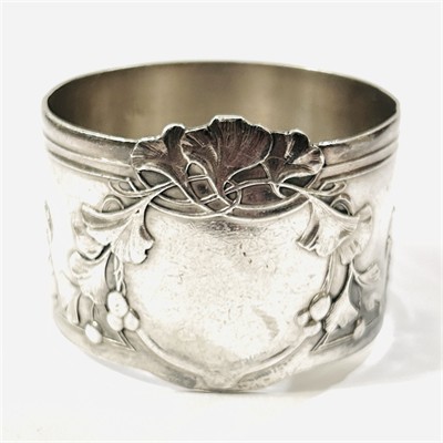 Stříbrný secesní kroužek na ubrousek - Henri Soufflot