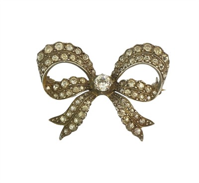 Stříbrná brož mašle