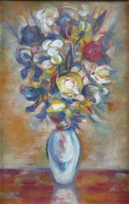 Kytice ve váze - signatura nečitelná