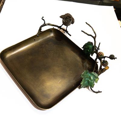 Vídeňský bronz, miska s ptáčkem