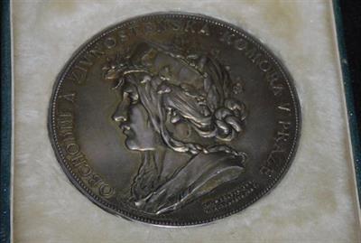 MYSLBEK - MEDAILE, STŘÍBRO, perfektní