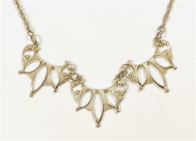 Stříbrný secesní náhrdelník