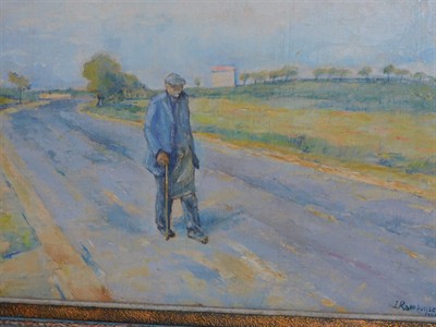 JAN RAMBOUSEK - CESTA Z MĚSTA, olej