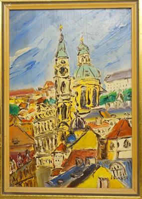 Malostranský motiv, pastózní olejomalba - Josef DLABAL