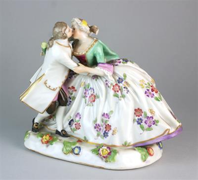 Malovaný porcelán - galantní scéna