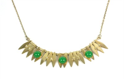 Stříbrný pozlacený náhrdelník s chryzoprasy