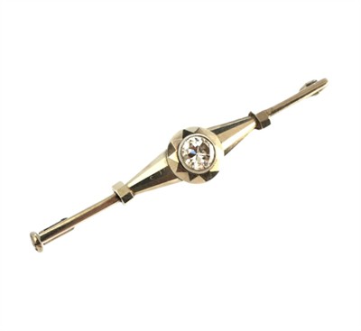 Zlatá brož s briliantem 0,50 ct