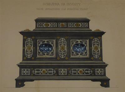 PROKOP NOVÁČEK - Akvarel, studie, 1895