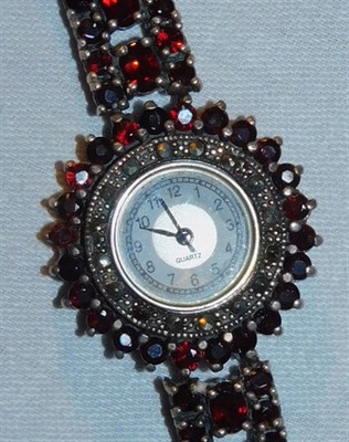 DÁMSKÉ HODINKY - STŘÍBRO, ALMANDINY