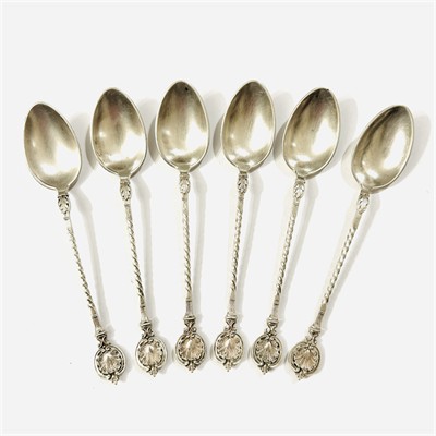 Stříbrné historizující lžičky v etui, 6 ks - Sandrik