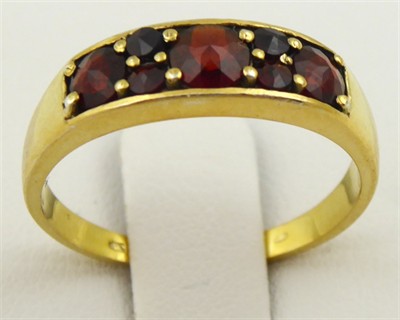 Zlacený Stříbrný prsten s českými granáty - Turnov