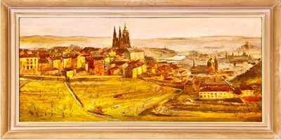 Emanuel Famíra: Pohled na Prahu za Strahova (1954) XLformát