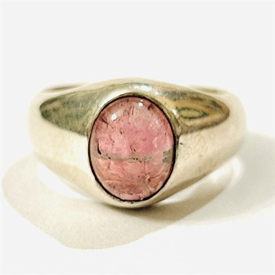 Stříbrný prsten s růžovým turmalínem