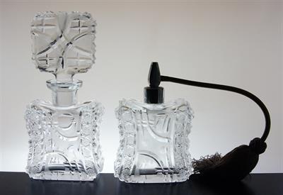 Luxusní broušená toaletní souprava křišťál. sklo ART - DECO