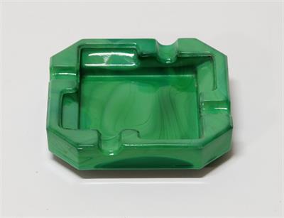 Kubistický popelník z malachitového (Jade) skla