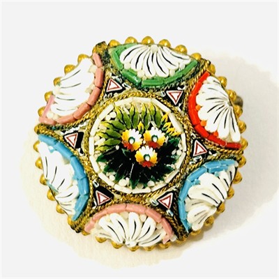 Starožitná brož s benátskou mozaikou