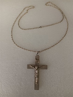 Velký pánský náhrdelník Kristus na kříži - stříbro