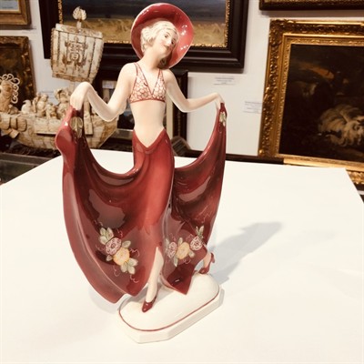 Hertwig - Katzhütte, Tanečnice v červené sukni, Art Deco