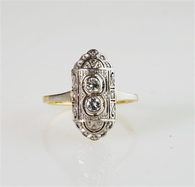 Art deco zlatý prsten s diamanty