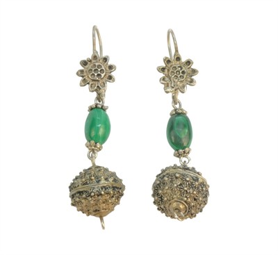 Stříbrné náušnice s malachity