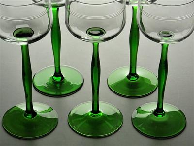 5x secesní sklenice na nožce