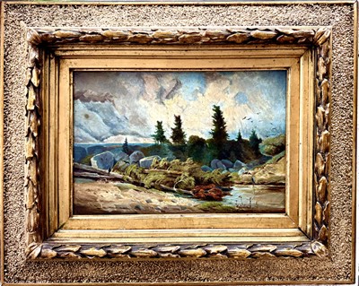 Neurčený autor 19. století: Krajina s dramatickým nebem.