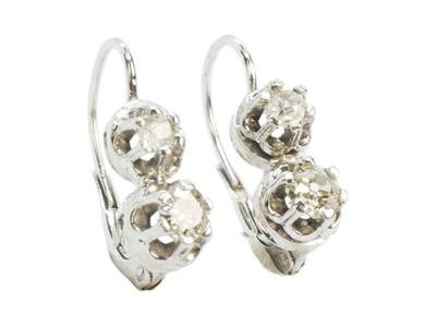 Zlaté náušnice s diamanty - sněhuláci