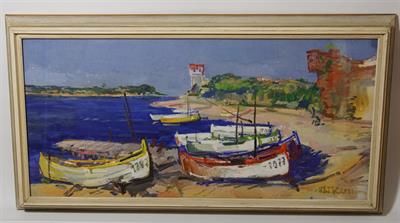 U přístavu v Nesebru, Oldřich KAREL olejomalba větší formát