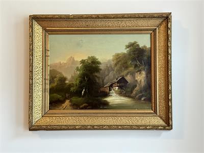 Romantická krajina, mistrovska malba vysoké kvality