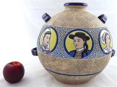 Velká secesní váza s portréty - Imperial Amphora, Trnovany